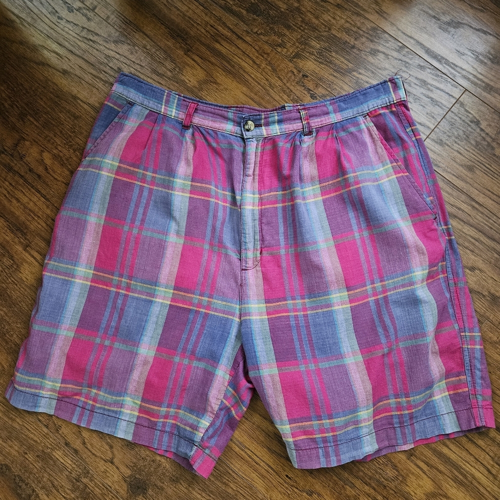 Men's Plaid Shorts Sz 36